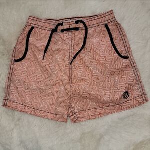 Jr. Swim Lined Shorts Trunks with Abstract Print & Navy Accents Size 5/6